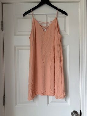 Wet Seal Peach Crisscross Slip Mini Dress